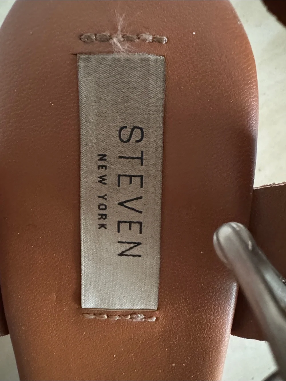 Steve Madden Brown Leather Wedge Sandals with Silver Buckle